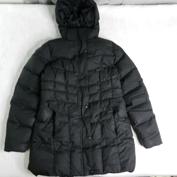 LL Bean Jacket Womens XS Black Down Trench Pertex Classic Downtek Waterproof - Picture 1 of 16